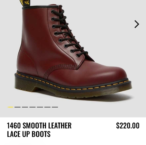 Size 9 W Doc Martens / Dr Martens Cherry Red Combat, Punk, Lace-up Boots - Picture 4 of 4